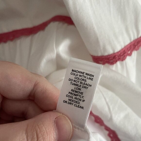 Versona Women S White Pink Eyelet Embroidered Boho V-Neck Tiered A-Line Sundress - Picture 9 of 10